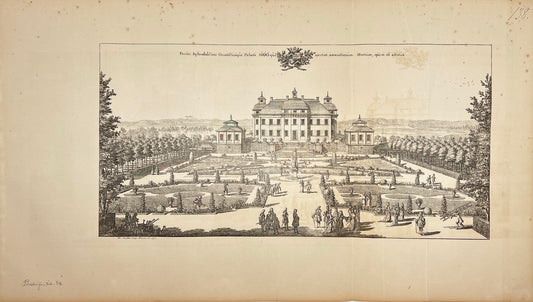 Antique Print - Erik Dahlberg - View of View of Lake Castle in Sätuna - E1
