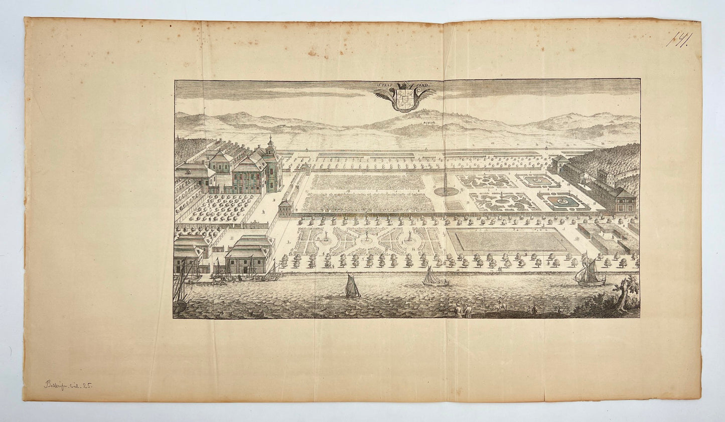 Original Antique Print - Erik Dahlberg - View of Stavsund Castle in Sweden - E1