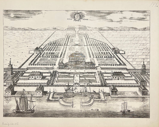 Antique Print - Erik Dahlberg - View of a Steninge Castle in Sweden - E1