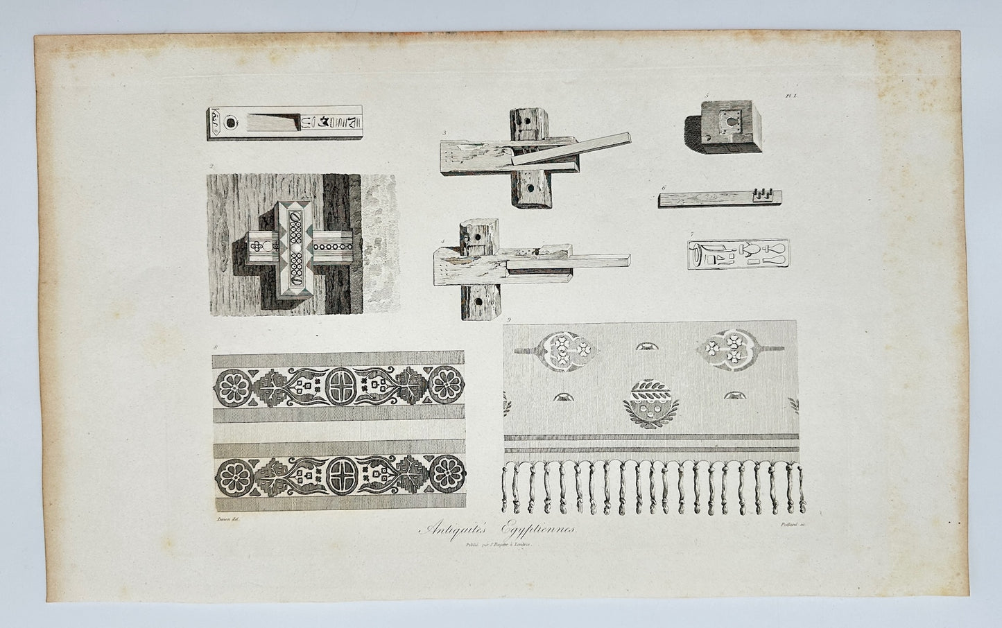 Antique Print - Vivant Denon - View of Egyptian Antiquities - Egypt - F3