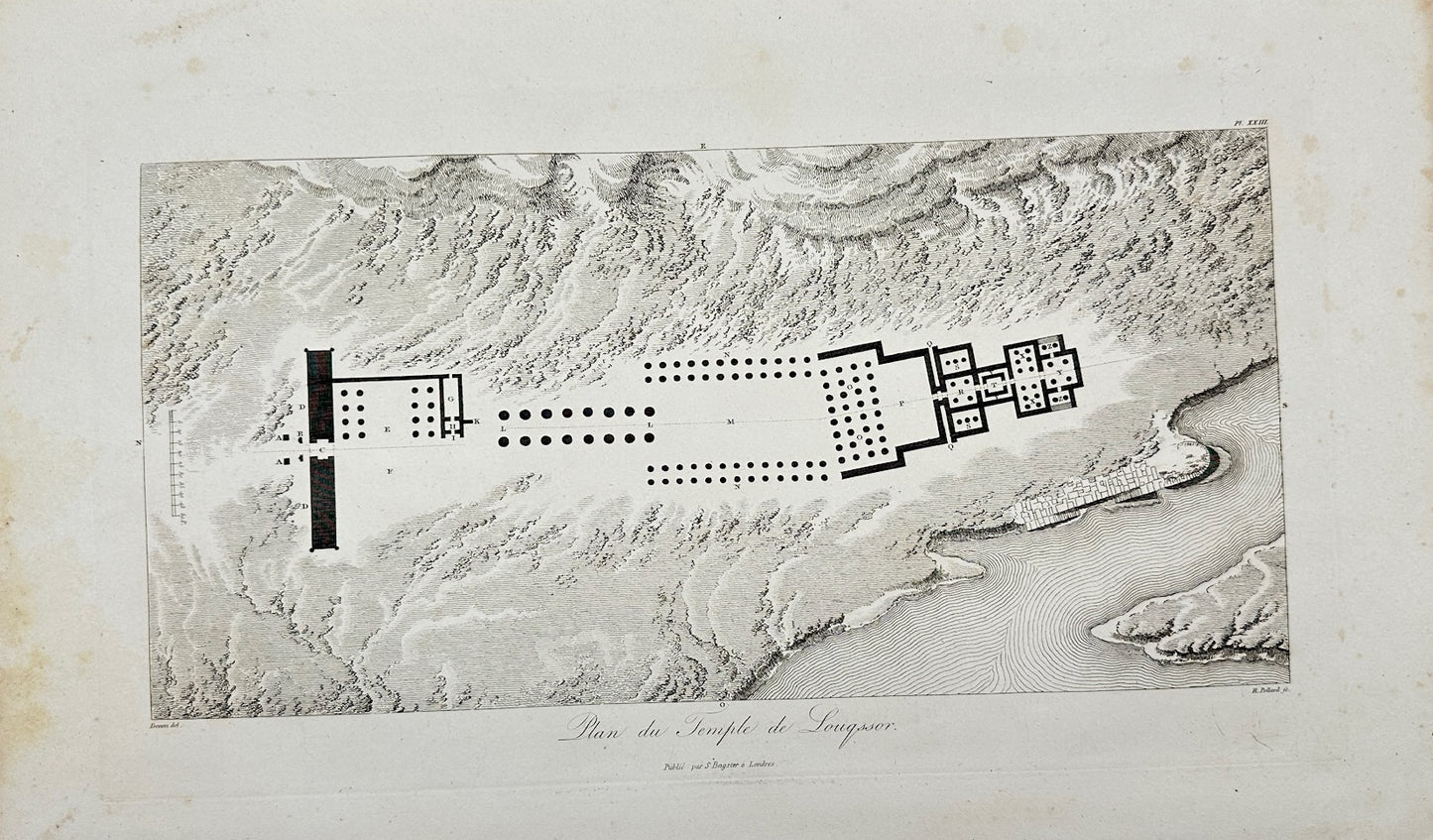 Antique Print - Dominique Vivant Denon - View of Luxor Temple - Egypt - F3
