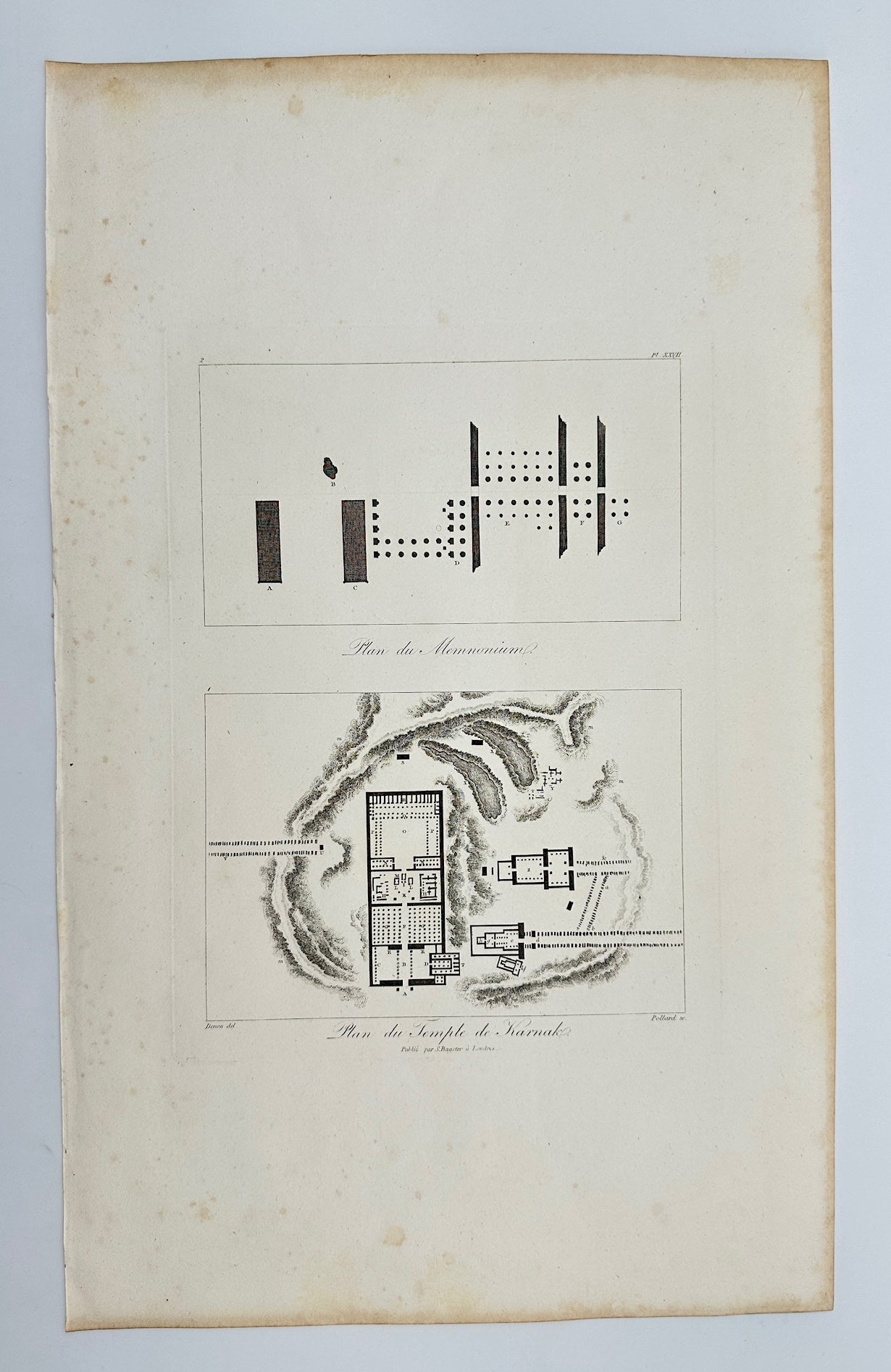 Antique Print - Vivant Denon - Map of the Temple of Frarmak - Egypt - F3