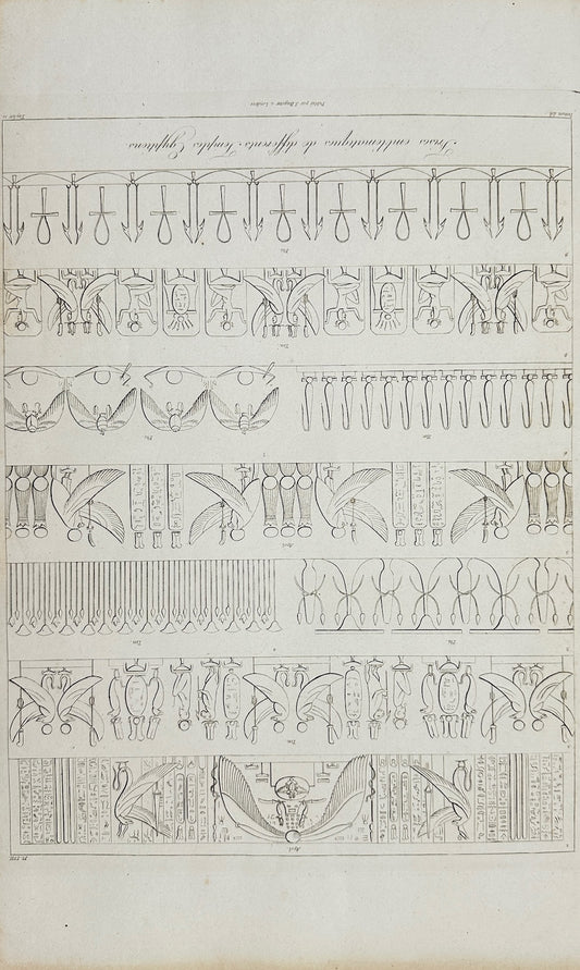 Antique Print - Dominique Vivant Denon - Egyptian Hieroglyphs - Egypt - F3