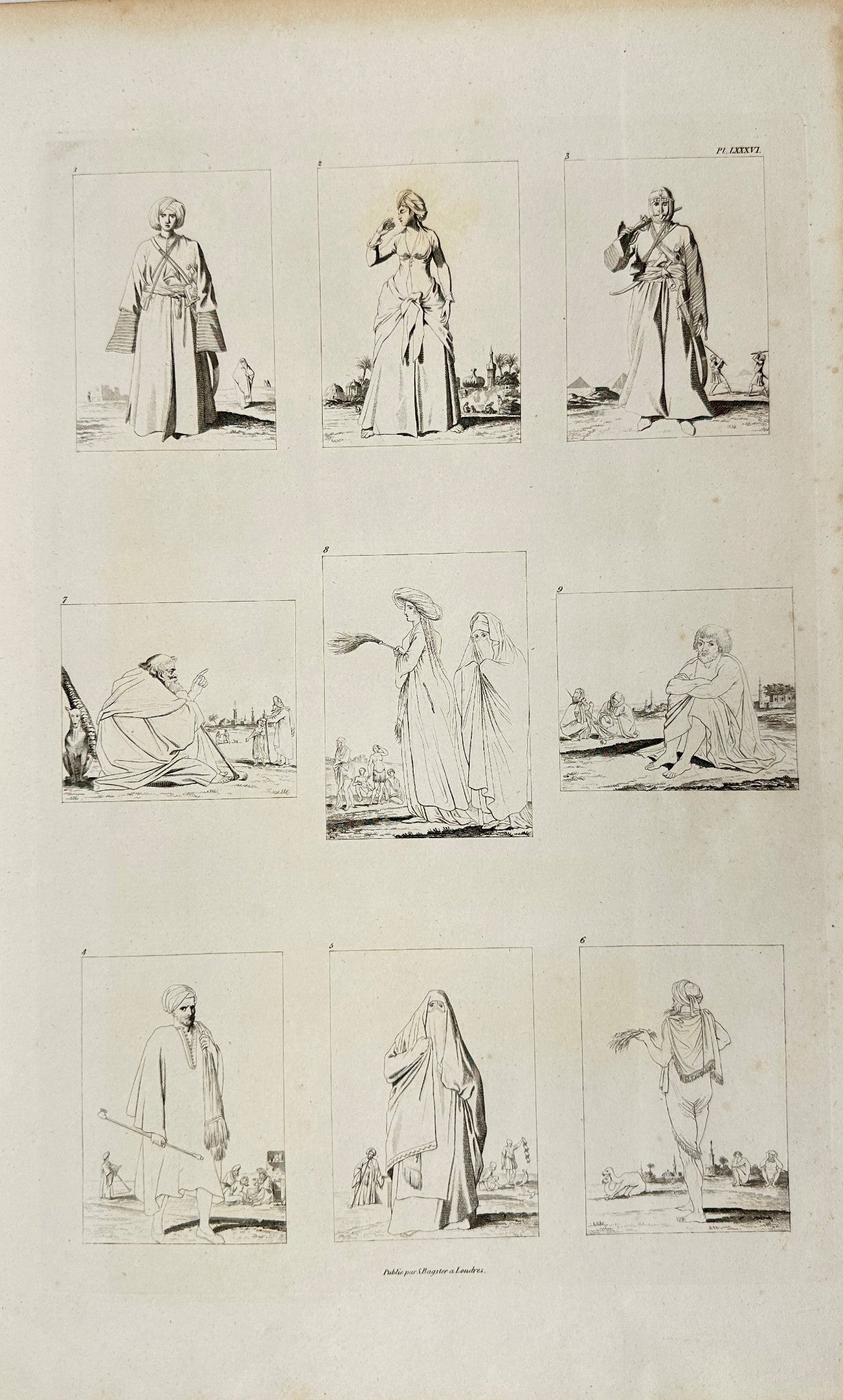 Original Antique Engraving - Dominique Vivant Denon - Egyptians - F3