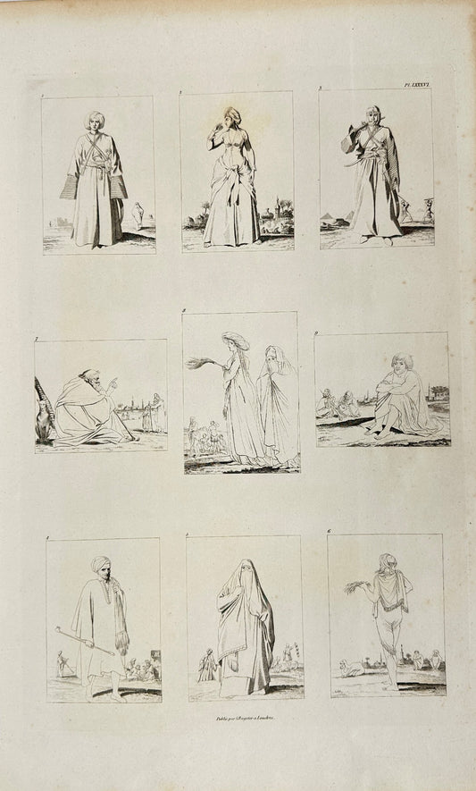 Original Antique Engraving - Dominique Vivant Denon - Egyptians - F3