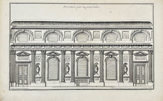 Original Antique Architectural Print - Plan Decoration for a Large - France - F4