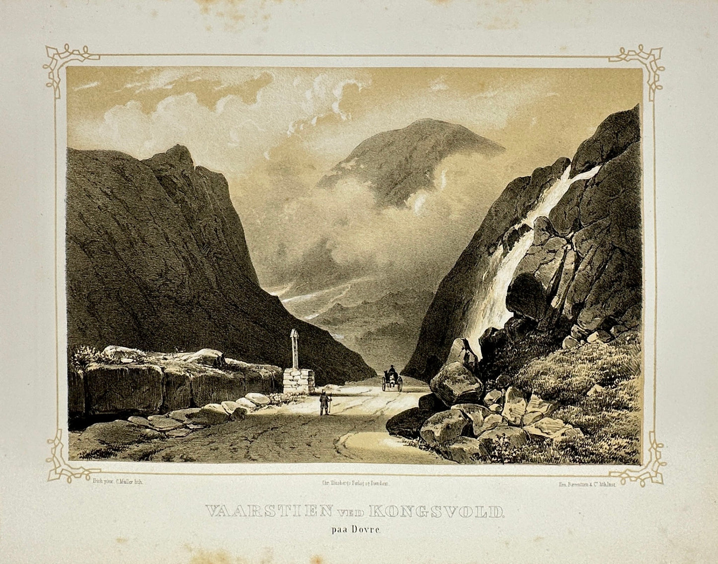 Antique Landscape Print - Adolph Tidemand - Dovrefjell Mountain Range - F4