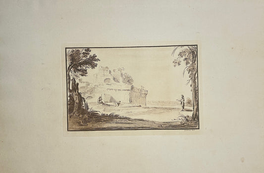 Antique Print - Francesco Bartolozzi - Landscape Engraving - London - F1