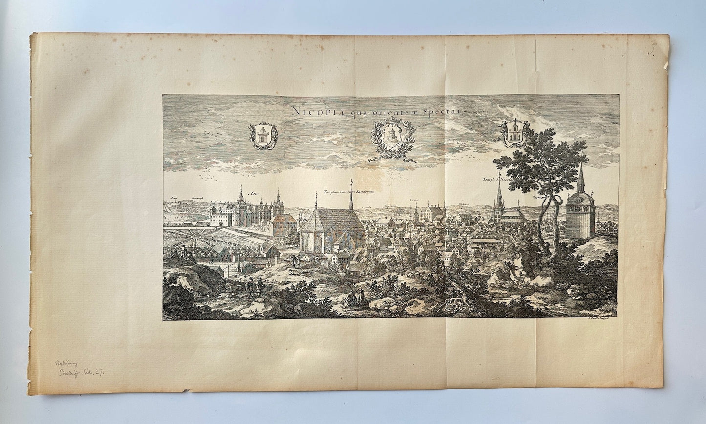 Antique Print - Dahlberg - View of Nykoping - Ancient and Modern Sweden - E1