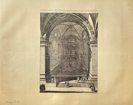 Antique Print - Dahlberg - Strangnas Cathedral - Ancient and Modern Sweden - E1