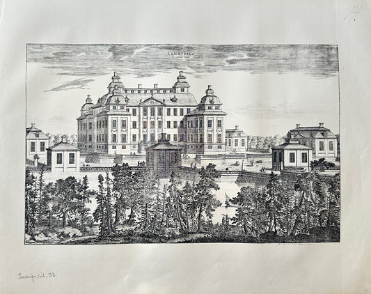 Antique Topographical - Erik Dahlberg - View of Ericsberg Castle in Sweden - E1