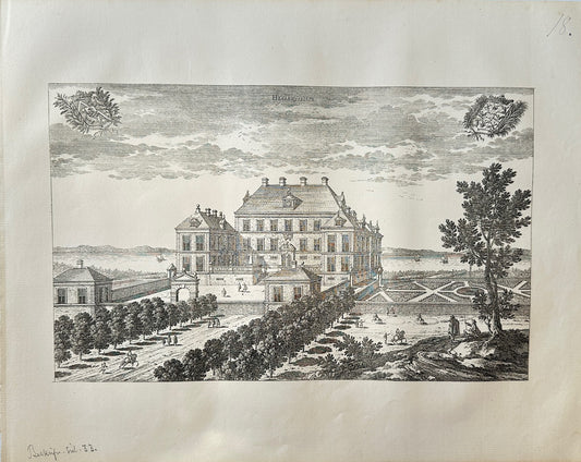 Antique Topographical - Erik Dahlberg - View of Hasselbyholm Castle - E1