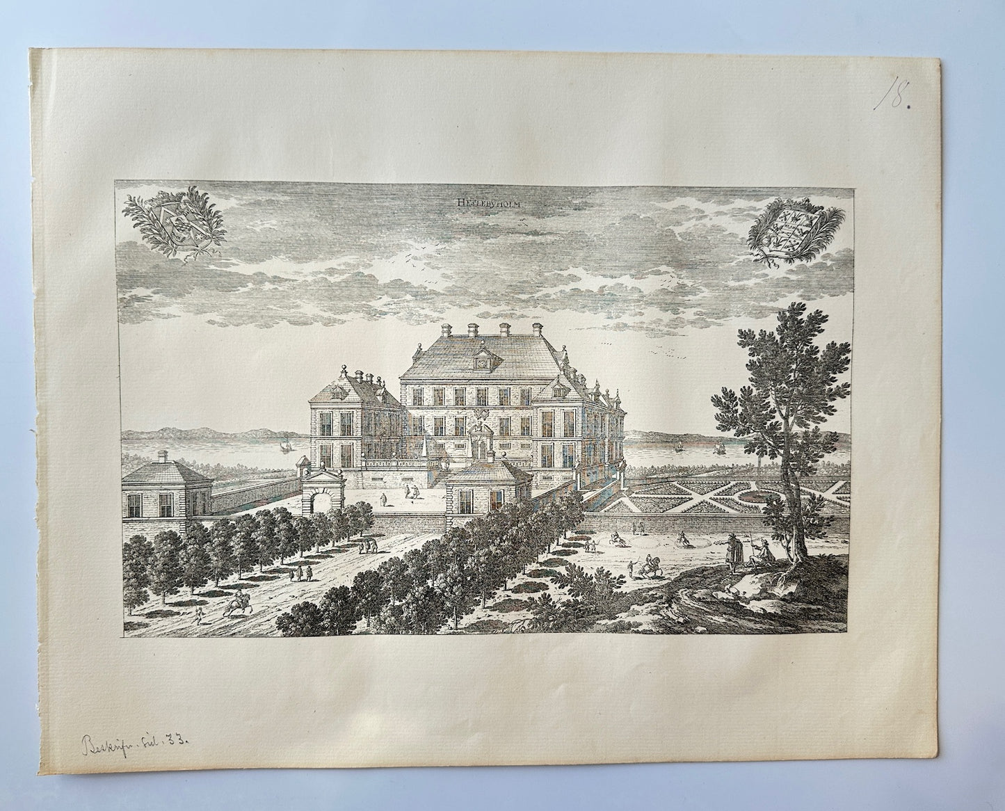 Antique Topographical - Erik Dahlberg - View of Hasselbyholm Castle - E1