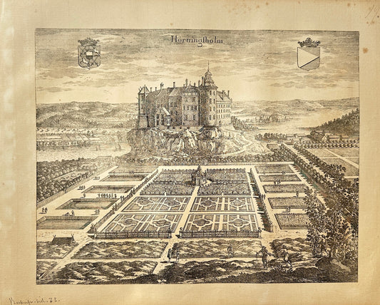 Antique Topographical - Erik Dahlberg - View of Herningsholm Castle - E1