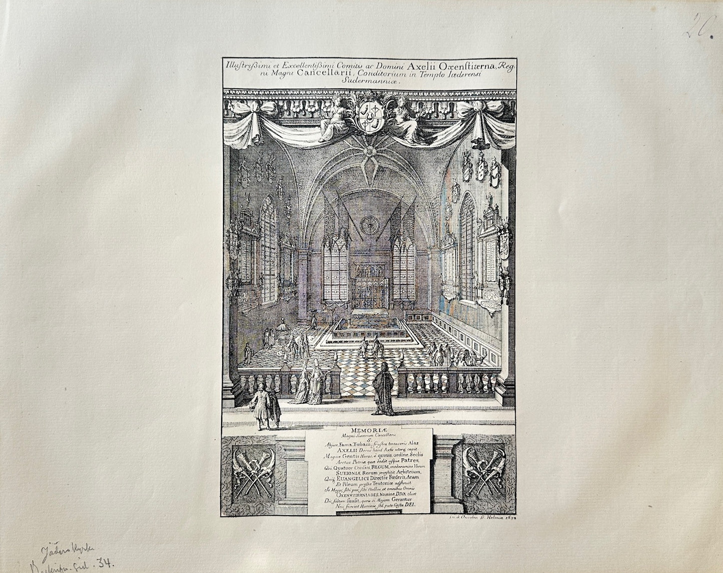 Antique Topographical - Erik Dahlberg - View of Jader's Church in Sweden - E1