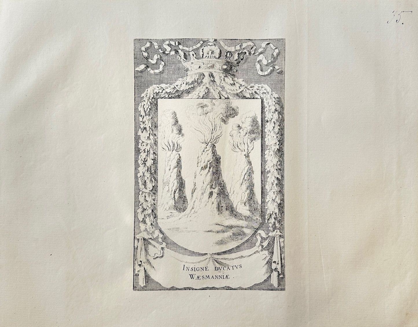 Antique Topographical - Dahlberg - Vastmanland's Coat of Arms - Heraldry - E1