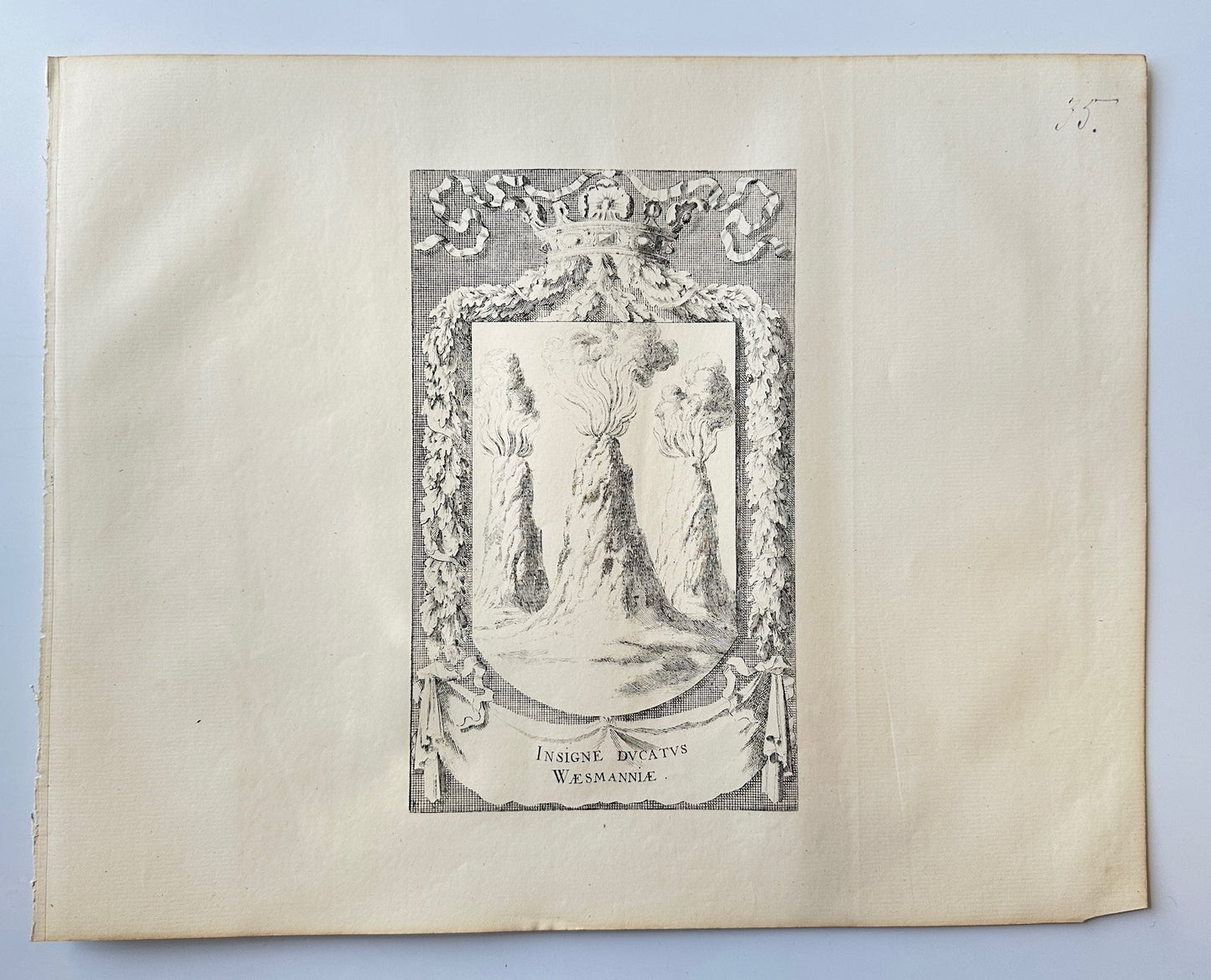 Antique Topographical - Dahlberg - Vastmanland's Coat of Arms - Heraldry - E1