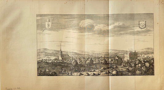 Original Antique Topographical - Erik Dahlberg - View of Vasteras in Sweden - E1