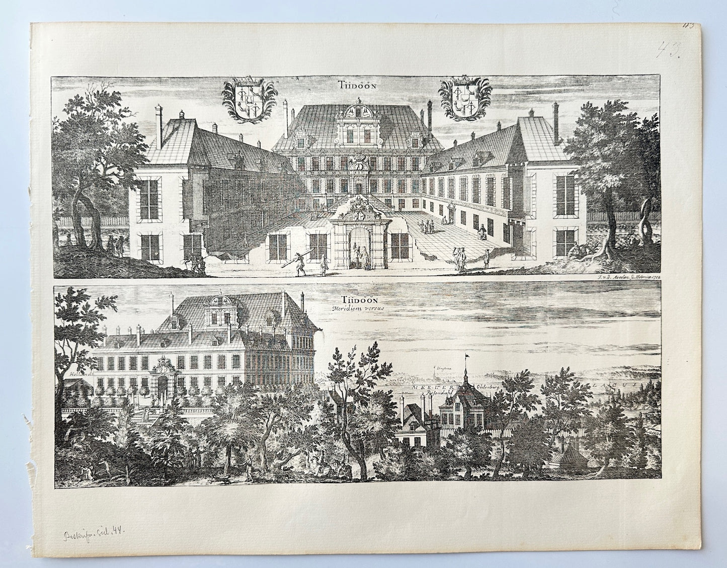 Antique Topographical - Erik Dahlberg - View of Tido Castle in Sweden - E1