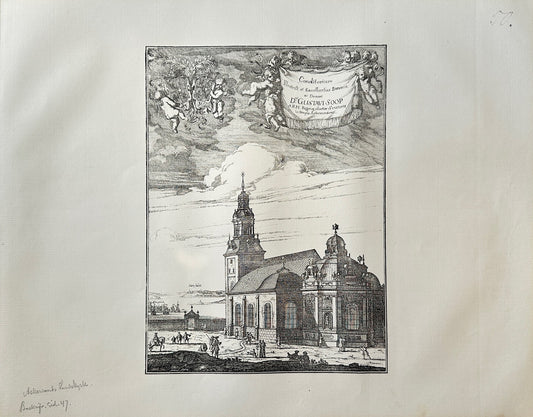 Antique Topographical - Erik Dahlberg - View of Askersund Country Church - E1