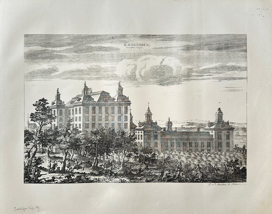 Antique Topographical - Erik Dahlberg - View of Kagleholm Castle in Sweden - E1