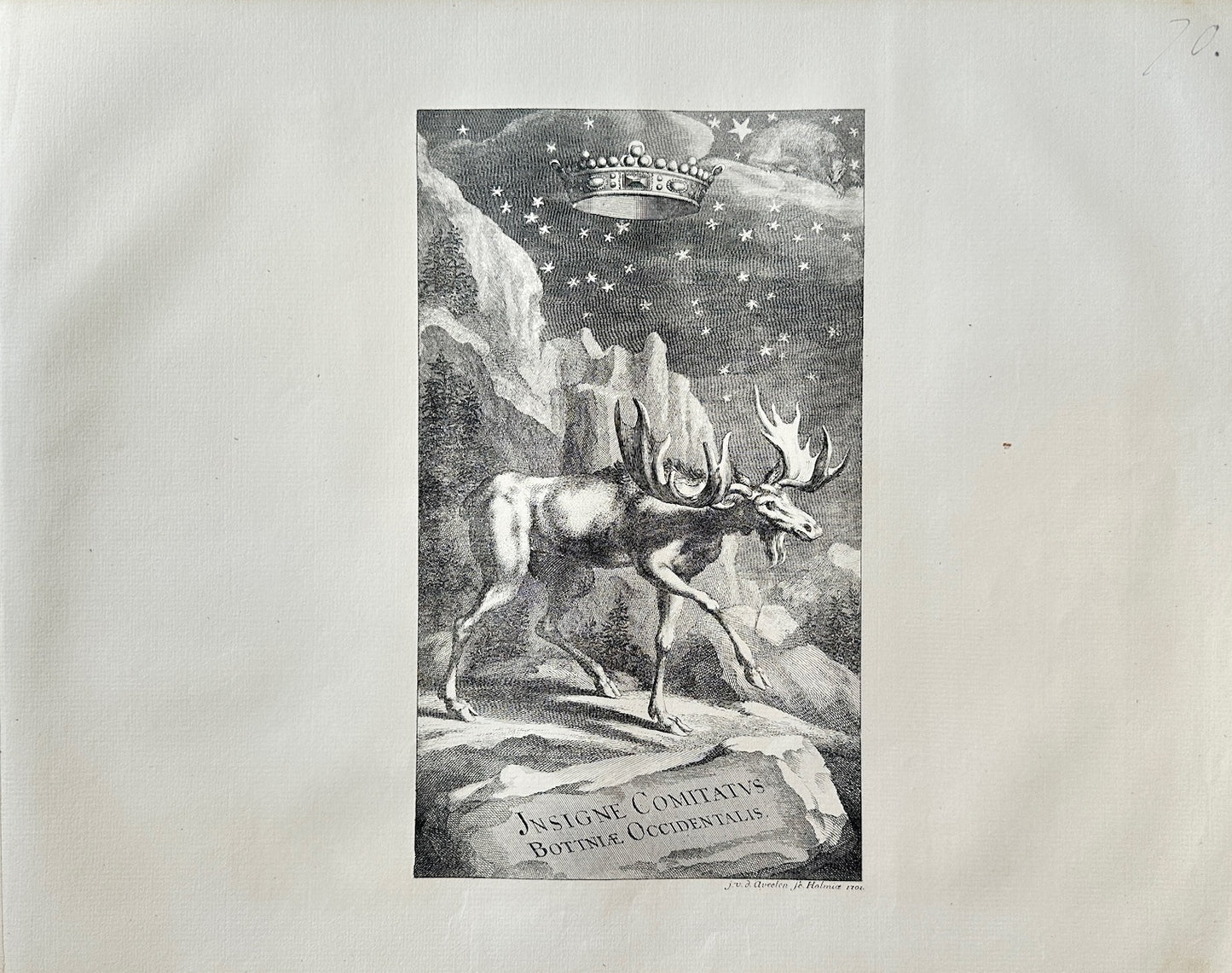 Antique Topographical - Erik Dahlberg - Insignia Counties - Western Bothnia - E1