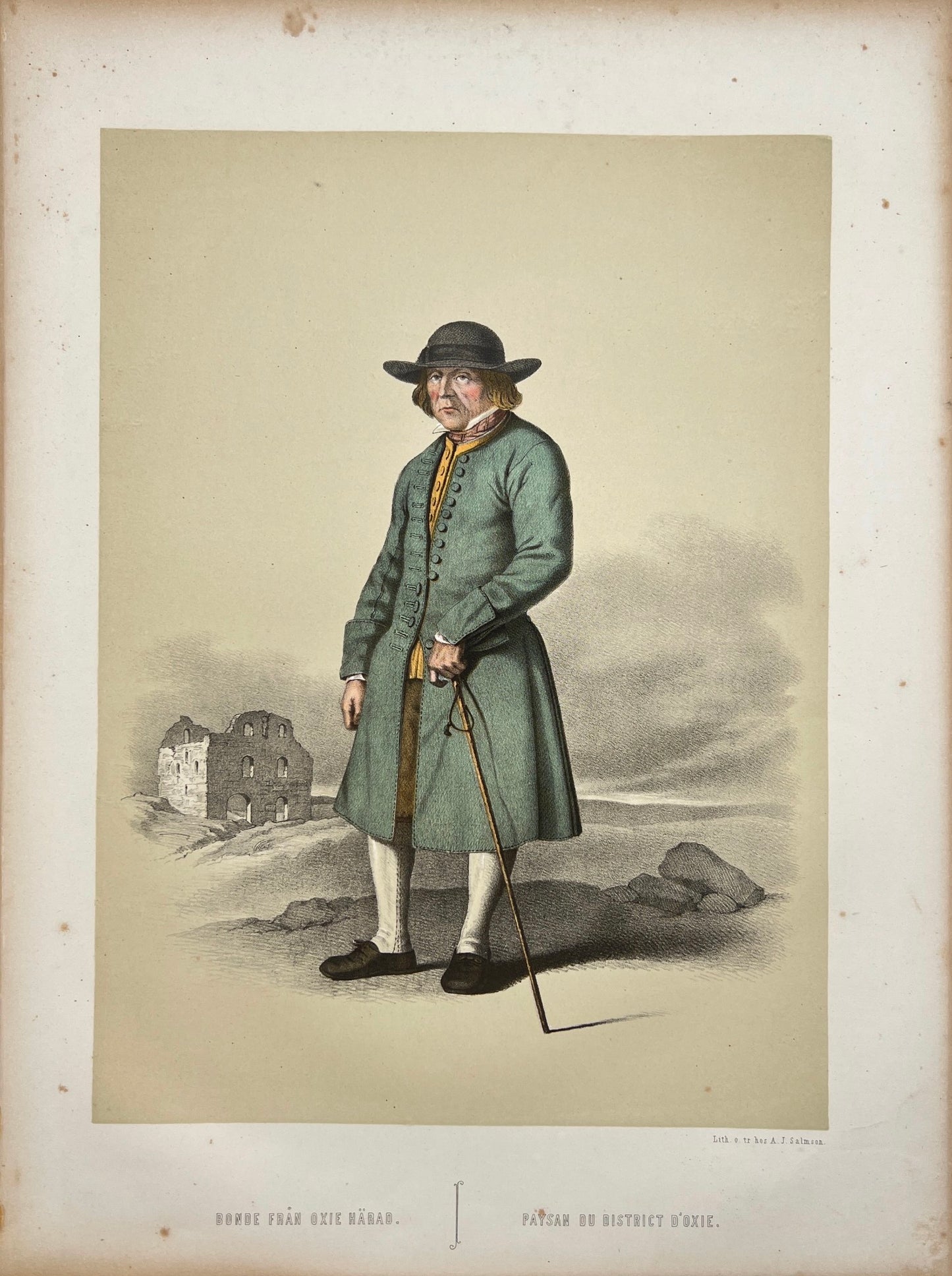 Antique Print - Otto Henrik Wallgren - Farmer from District Harjagers - C2