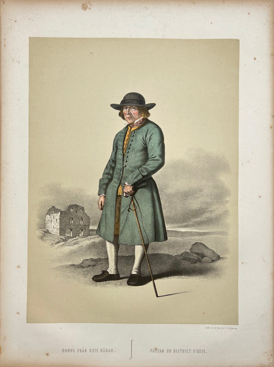 Antique Print - Otto Henrik Wallgren - Farmer from District Harjagers - C2