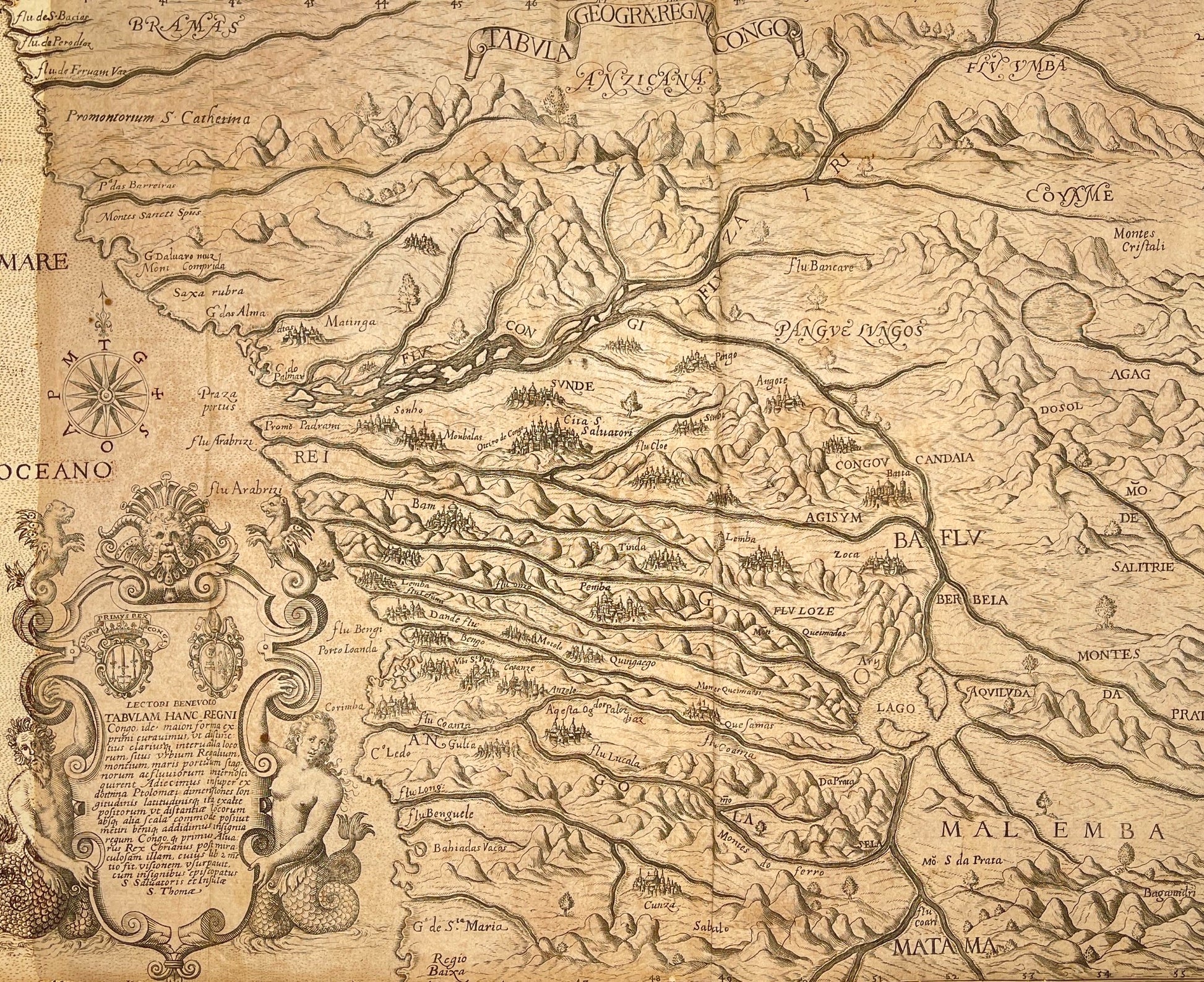Antique Map Print - Theodor de Bry - Map Of Congo Durch Matthias Becker - Dahlströms Fine Art