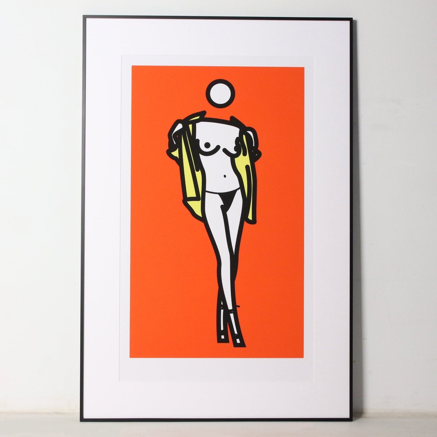 Julian Opie Woman Taking Off Man's Shirt color screen print 2003 Nudes - Dahlströms Fine Art