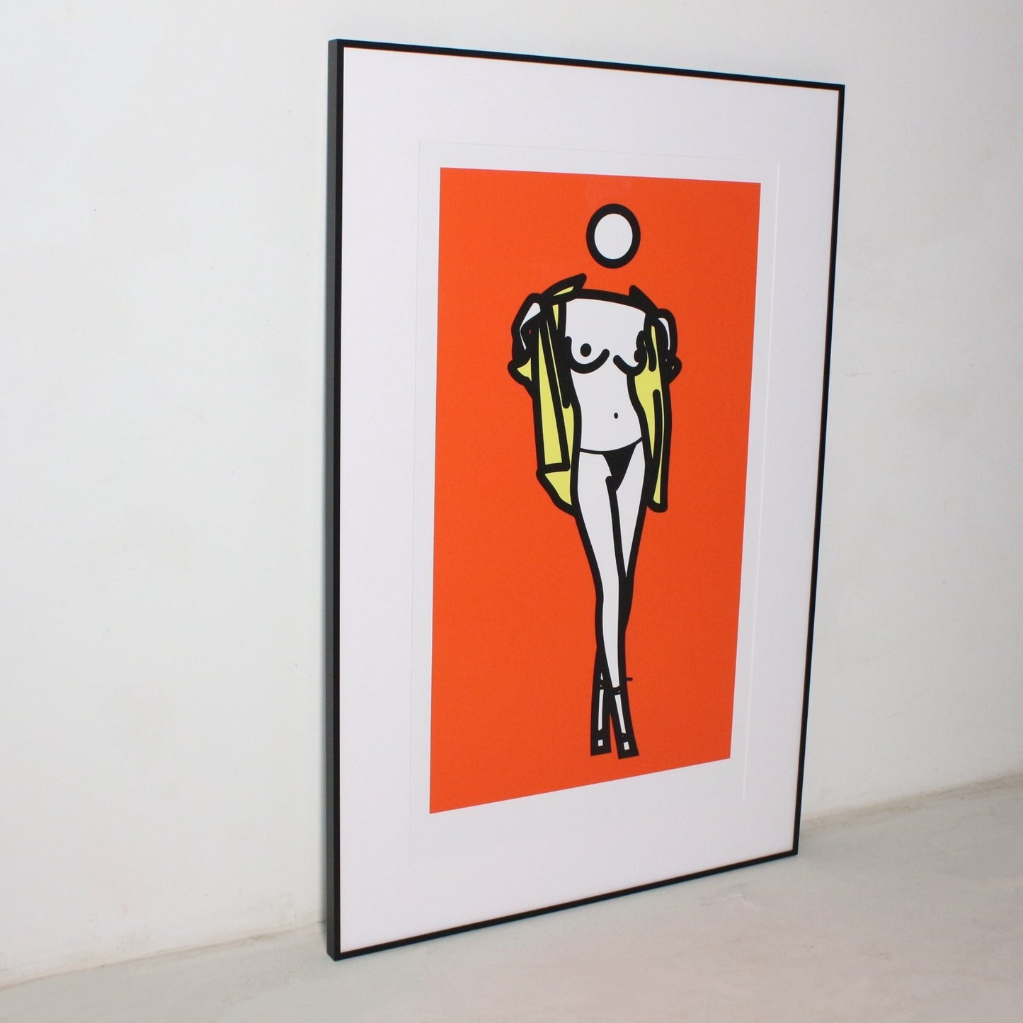 Julian Opie Woman Taking Off Man's Shirt color screen print 2003 Nudes - Dahlströms Fine Art