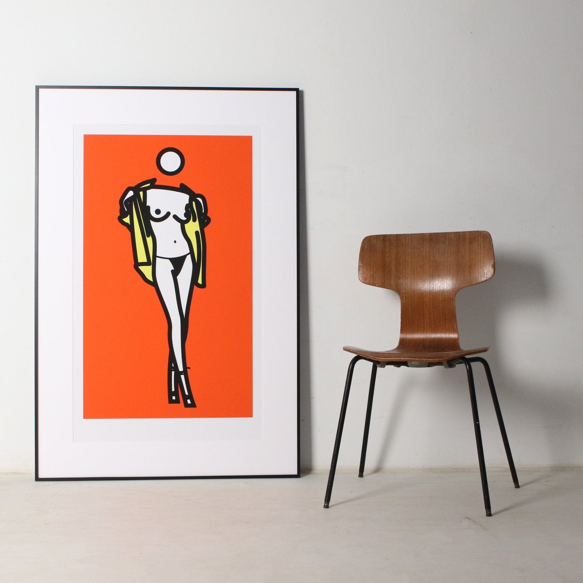 Julian Opie Woman Taking Off Man's Shirt color screen print 2003 Nudes - Dahlströms Fine Art